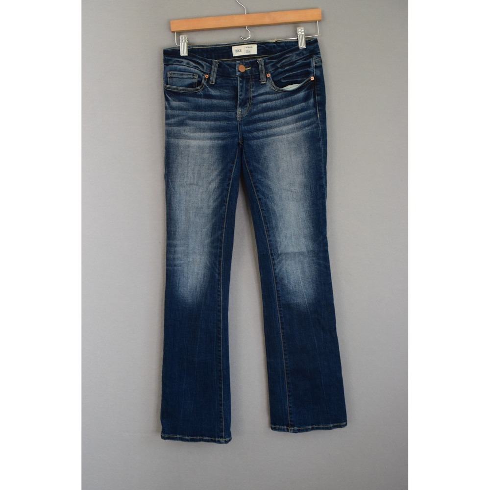 BKE Stella Bootcut Jeans 26 x 33.5 Blue Low Rise Slim Fit Womens Stretch Denim